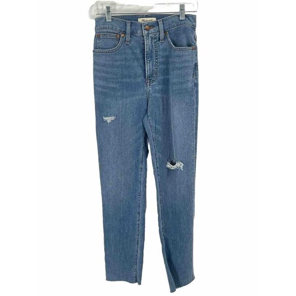 Madewell The Perfect Vintage High Rise Distressed Jeans Sz 25 M9244 - Picture 1 of 7